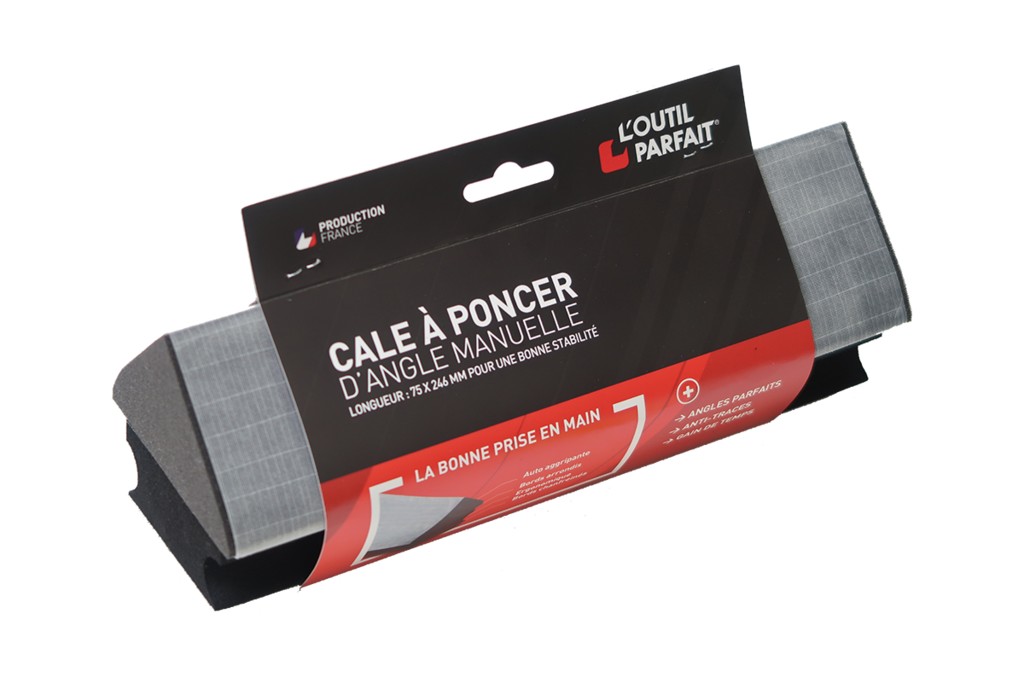 Cale à Poncer Semi-circulaire Pour Angles - Avec 10 Disques Abrasifs Auto-adhésifs - Poignée Ergonomique - 3